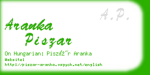 aranka piszar business card